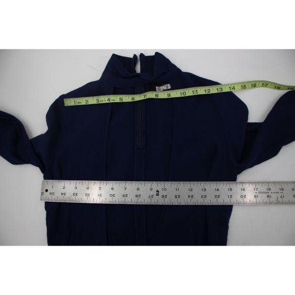reformation Women's S/M Wrap around mini dress blue long sleeve back zip - Picture 8 of 9